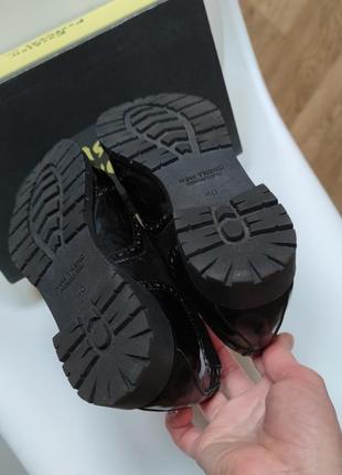 Классические полуботинки на шнуровке, лакированные туфли-броги, оксфорды кожаные, 25.5-26см3 фото