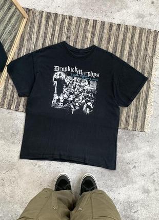 Vintage dropkick murphys rock tee вінтаж чоловіча футболка з принтом мерч рок группа гурт чорна оригінал розмір xl