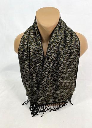 Шарф качественный, стильный шарф, черный, двуслойный,1 фото