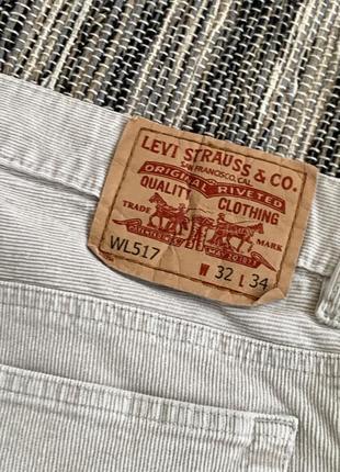 Vintage levis 517 corduroy pants вінтаж жіночі кльош вельветові штани джинси брюки бежові кремові світлі левайс оригінал розмір 328 фото