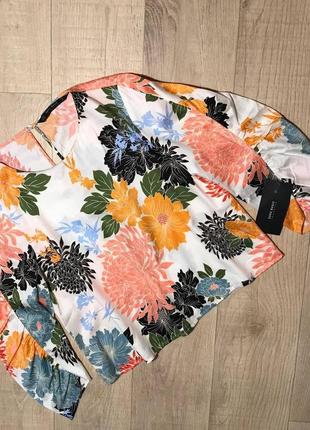 Нова блуза в квітковий принт 100% бавовна бренду zara