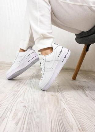 Nike air force 1 double air white black5 фото