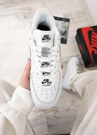 Nike air force 1 double air white black4 фото