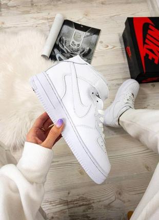 Nike air force 1 double air white black10 фото