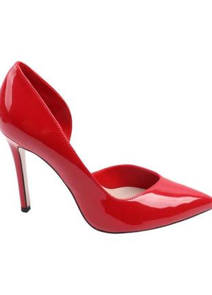 Туфли женские bravo moda красные натуральная лаковая кожа, 363 фото