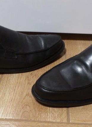Туфли кожаные мужские черные лоферы лофери туфлі шкіряні чоловічі чорні vero cuoio р.44🇮🇹2 фото