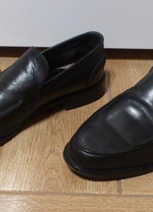 Туфли кожаные мужские черные лоферы лофери туфлі шкіряні чоловічі чорні vero cuoio р.44🇮🇹3 фото
