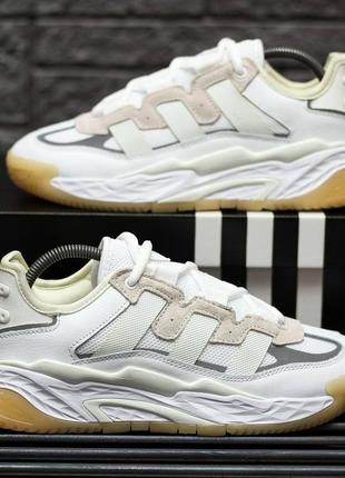 Кросівки adidas nitenall кроси adi найтбол адіки найт бол  білі коричневі