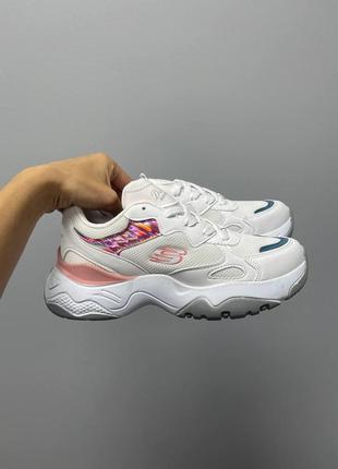 Skechers white pink7 фото