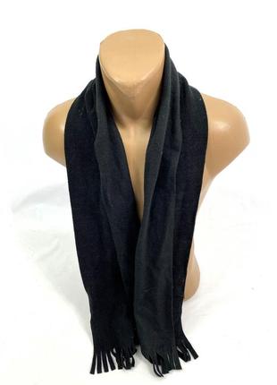 Шарф фирменный, качественный черный, fleece scarf, polyester, черный