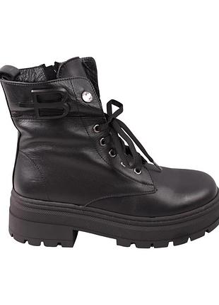 Ботинки женские aquamarin черные натуральная кожа, 36