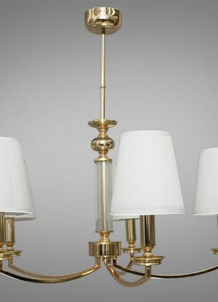 Сучасна люстра з абажурами diasha на 5 ламп золото 1017/5g