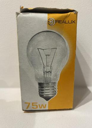 Realux 75 w e27 clear лампа розжарювання1 фото