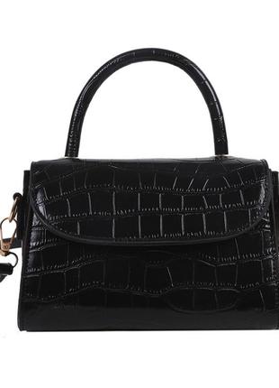 Классическая женская сумочка кросс-боди крокодил под рептилию змея белого цвета