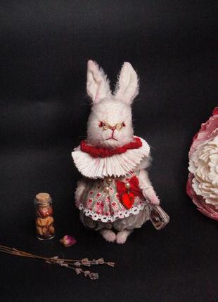 Белый кролик, игрушка в стиле тедди1 фото