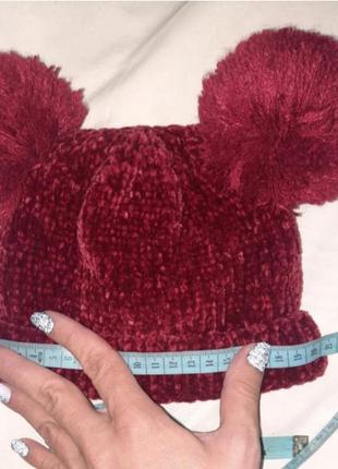 Шапка дитяча, тепла шапочки для дівчинки 12-24міс, для новонароджених, для немовлят3 фото
