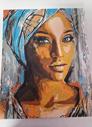 Картина девочка африки декор для дома картина ручной работы картина с женщиной
