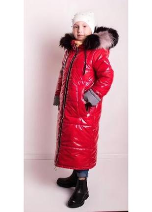 Зимнее теплое пальто на девочку для детей и подростков деткая/ подростковая длинная термо куртка пуховик- зима5 фото