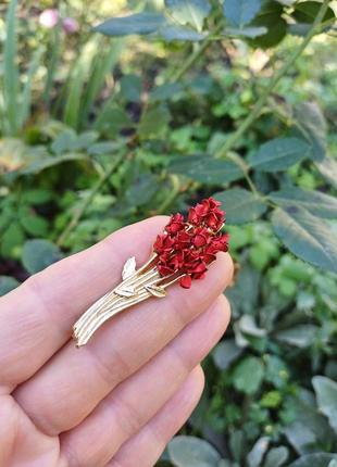 Винтажная брошь "букет роз", danbury mint для avon