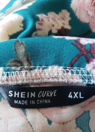 Новая удлиненная блуза с цветочным принтом shein curve 4 xl5 фото