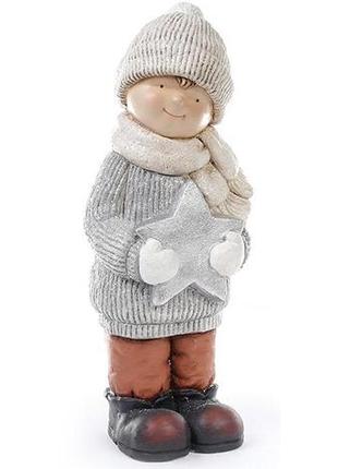 Новорічна керамічна фігура "хлопчик із зіркою" 46.5 см