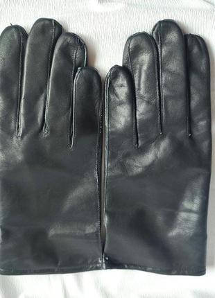Перчатки мужские кожаные демисезонные черные (размер l, 9½)1 фото