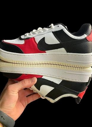 • кроссовки женские nike air force 1 shadow white &amp; black &amp; red