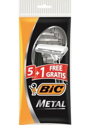 Станок для бритья bic "metal", 5+1 шт