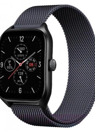 Магнітний ремінець міланська петля для смарт-годинника samsung/amazfit/huawei (20mm) space gray (код