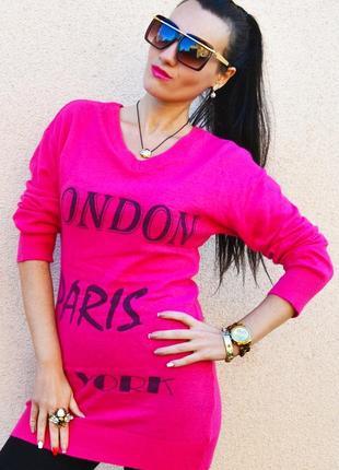 Яскравий малиновий светр — плаття esprit london paris new york-стиль барбі barbie3 фото