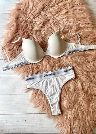 Комплект белья calvin klein оригинал трусики на высокой посадке