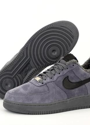 Зимові чоловічі кросівки з хутром nike air force 1 low(найк аїр форс 1 low)(40-45)4 фото