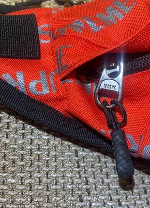 Сумка на пояс supreme red belt bag поясная сумка на грудь бананка красная нейлон супрем7 фото