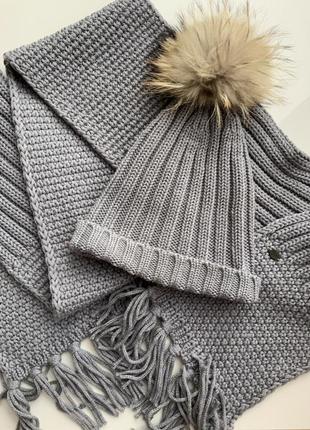 Woolrich комплект шапка и шарф шерсть оригинальный