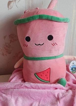 М'яка іграшка 3в1 плед подушка коктейль