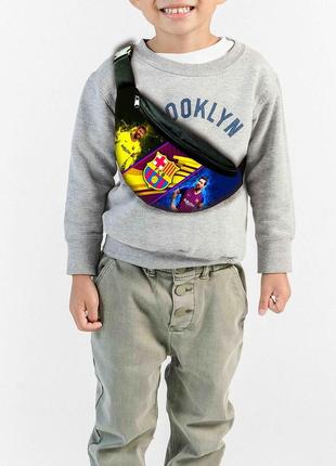 Сумка-бананка лионель месси "барселона" с  принтом ,32х15см,детская,молодежная