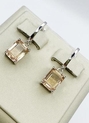 Сережки срібні з морганітом 4,74 г