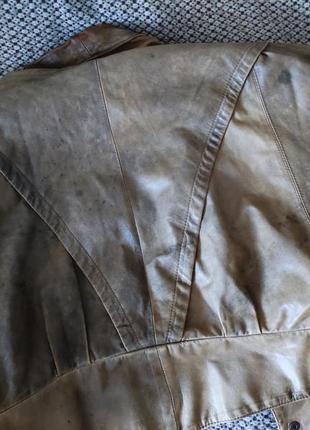 Винтаж кожаная куртка мега тренд потертая кожа стильная эксклюзив9 фото