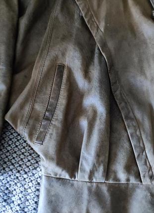 Винтаж кожаная куртка мега тренд потертая кожа стильная эксклюзив3 фото