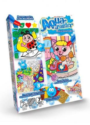 Водна розмальовка aqua painter 02 кошеня (4 картинки+блискуча мозаїка) (у) (18) tm danko toys