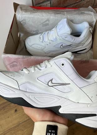 Кроссовки nike m2k tekno "essential white black"5 фото