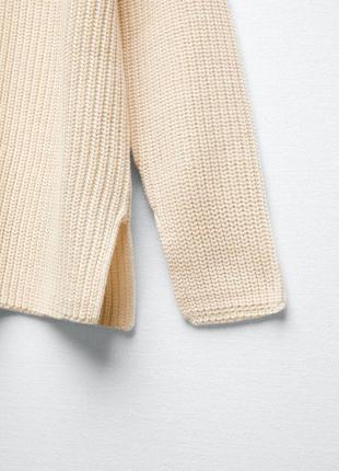Вязаный свитер, джемпер с воротником лодочкой zara, коллекция 2022 года, размер s, l6 фото