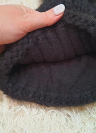 Зимняя вязаная шапка, косичка с бубоном, унисекс4 фото