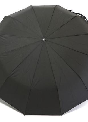 Чорна підсилена парасолька на 12 спиць3 фото
