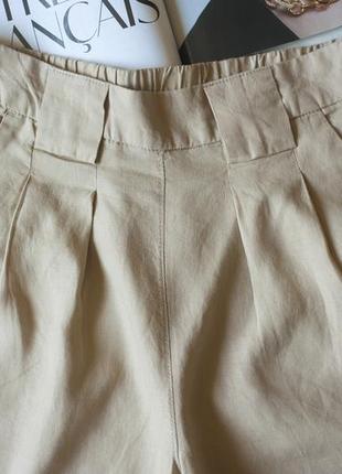 Бежевые льняные шорты женские c&a, размер s3 фото