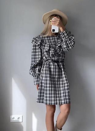🌹 сукня-сорочка в клітинку жатка primark 8/s