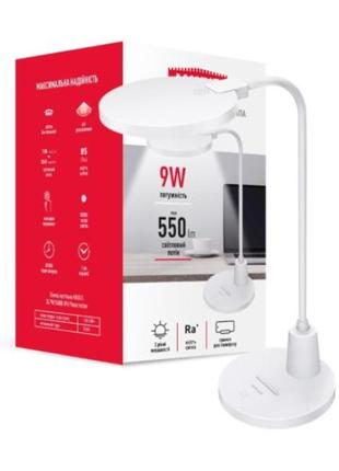 Лампа настільна maxus dl 9w 5000k wh phone holder