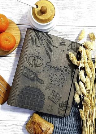 Кулінарна книга з дерева а5 дерев'яна книга для запису рецептів блокнот з дерев'яною обкладинкою кр622 фото