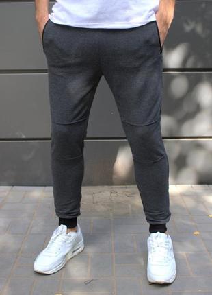 Серые спортивные штаны на манжетах2 фото