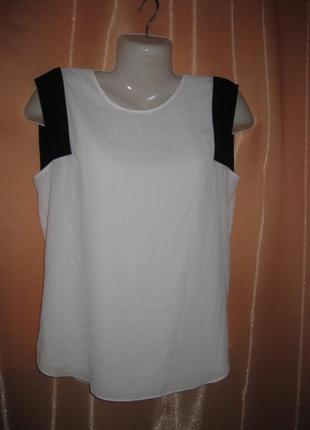 Шикарная блузка топ белая легкая летняя спереди двойная с вырезом сзади zara км1783